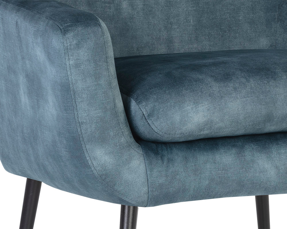 Sunpan Aletta Lounge Chair in Nono Petrol/Tapenade Gold
