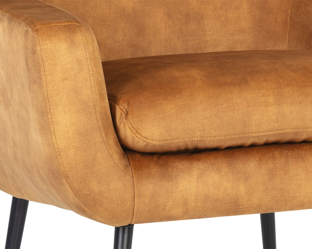 Sunpan Aletta Lounge Chair in Nono Petrol/Tapenade Gold