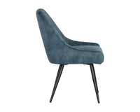 Sunpan Chardon Dining Chair In Nono Petrol/Shitake/Tapenade Gold