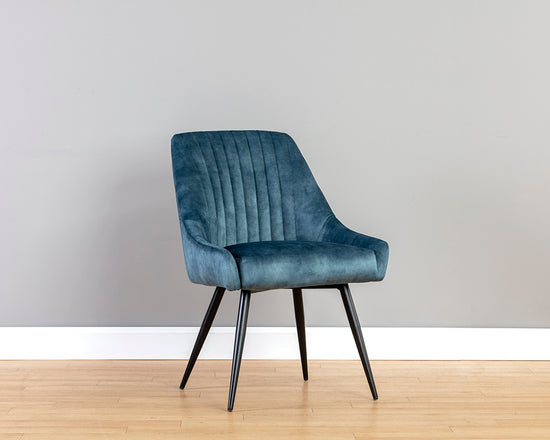 Sunpan Chardon Dining Chair In Nono Petrol/Shitake/Tapenade Gold