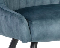 Sunpan Chardon Dining Chair In Nono Petrol/Shitake/Tapenade Gold