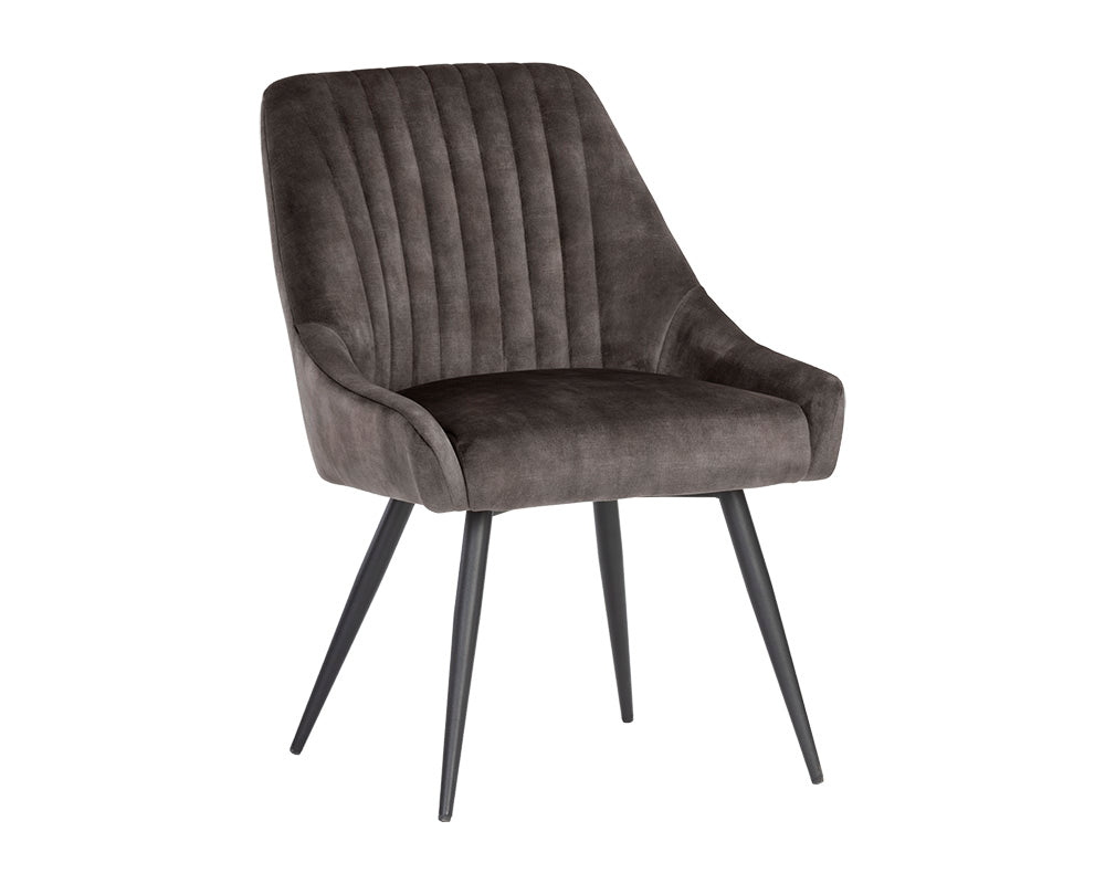 Sunpan Chardon Dining Chair In Nono Petrol/Shitake/Tapenade Gold