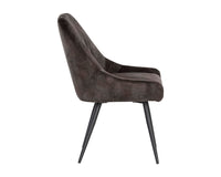 Sunpan Chardon Dining Chair In Nono Petrol/Shitake/Tapenade Gold