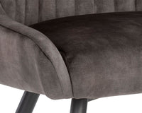 Sunpan Chardon Dining Chair In Nono Petrol/Shitake/Tapenade Gold