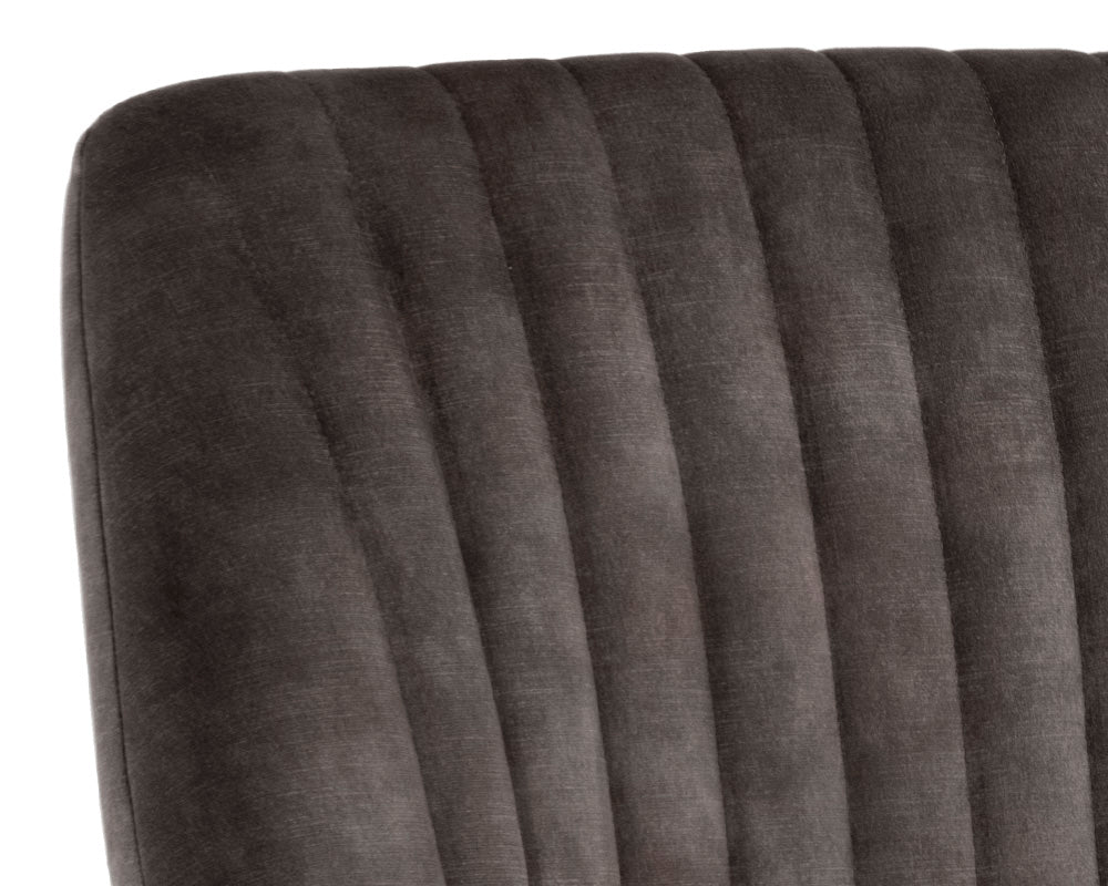 Sunpan Chardon Dining Chair In Nono Petrol/Shitake/Tapenade Gold