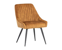 Sunpan Chardon Dining Chair In Nono Petrol/Shitake/Tapenade Gold