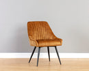 Sunpan Chardon Dining Chair In Nono Petrol/Shitake/Tapenade Gold