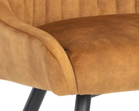 Sunpan Chardon Dining Chair In Nono Petrol/Shitake/Tapenade Gold