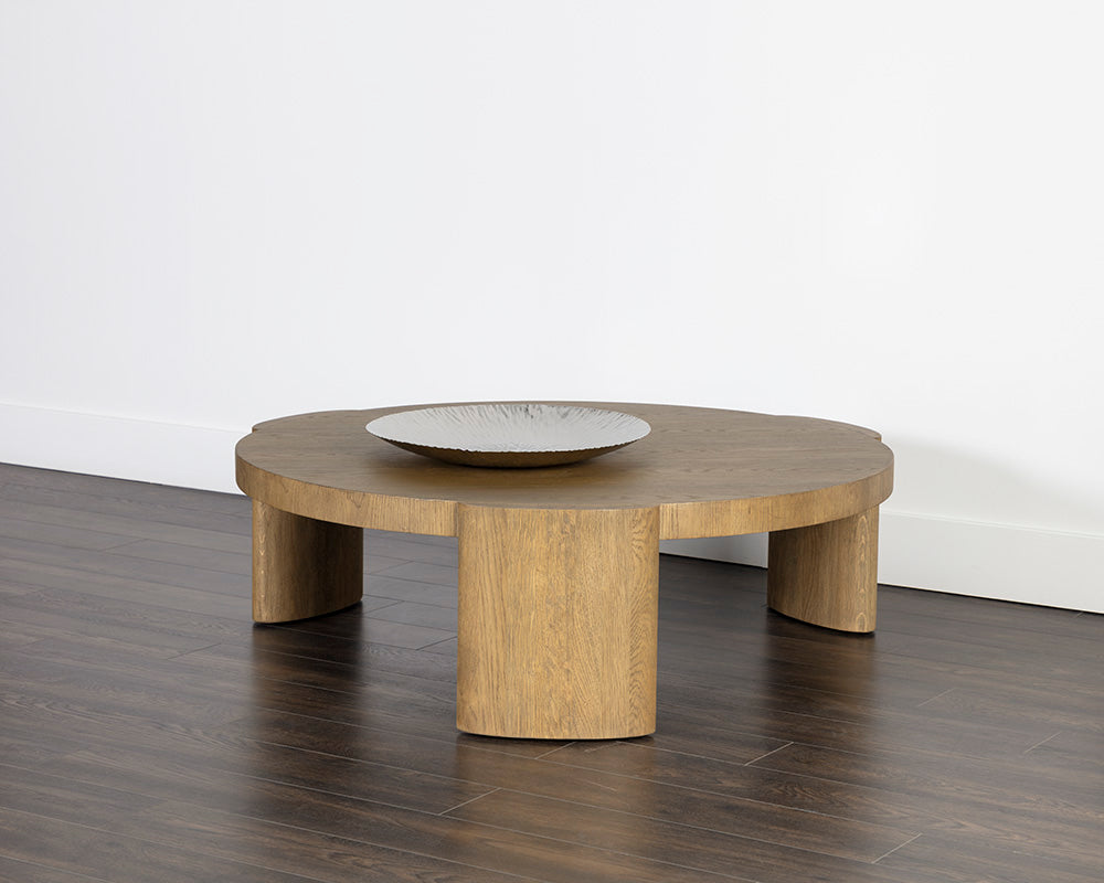 Sunpan Alouette Coffee Table in Aged Oak/Dark Brown