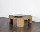 Sunpan Alouette Coffee Table in Aged Oak/Dark Brown