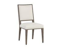 Sunpan Aurelia Dining Chair in Ash Grey and Linoso Ivory/Dark Brown and Linoso Light Grey