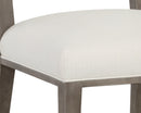 Sunpan Aurelia Dining Chair in Ash Grey and Linoso Ivory/Dark Brown and Linoso Light Grey