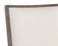 Sunpan Aurelia Dining Chair in Ash Grey and Linoso Ivory/Dark Brown and Linoso Light Grey