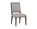 Sunpan Aurelia Dining Chair in Ash Grey and Linoso Ivory/Dark Brown and Linoso Light Grey