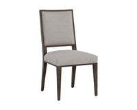 Sunpan Aurelia Dining Chair in Ash Grey and Linoso Ivory/Dark Brown and Linoso Light Grey