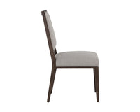 Sunpan Aurelia Dining Chair in Ash Grey and Linoso Ivory/Dark Brown and Linoso Light Grey