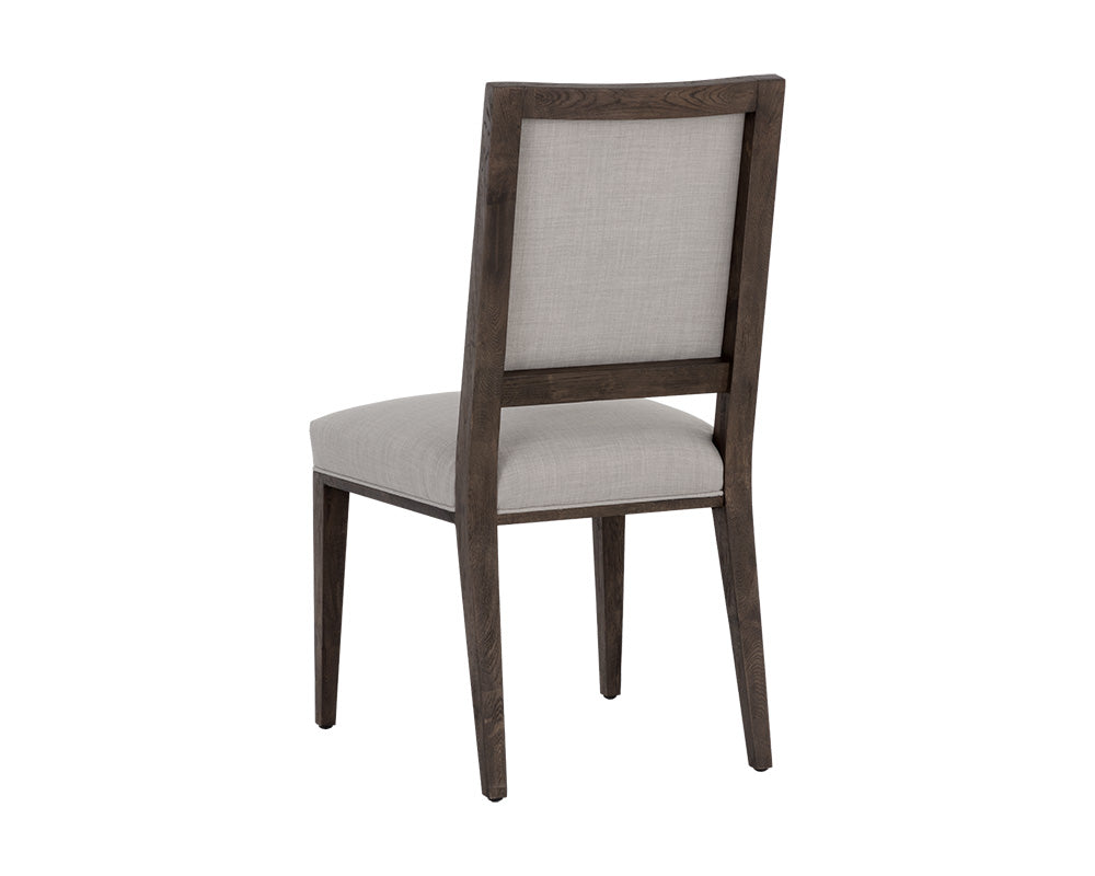 Sunpan Aurelia Dining Chair in Ash Grey and Linoso Ivory/Dark Brown and Linoso Light Grey