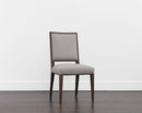 Sunpan Aurelia Dining Chair in Ash Grey and Linoso Ivory/Dark Brown and Linoso Light Grey