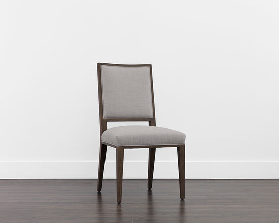 Sunpan Aurelia Dining Chair in Ash Grey and Linoso Ivory/Dark Brown and Linoso Light Grey