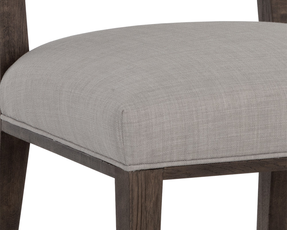 Sunpan Aurelia Dining Chair in Ash Grey and Linoso Ivory/Dark Brown and Linoso Light Grey