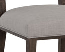 Sunpan Aurelia Dining Chair in Ash Grey and Linoso Ivory/Dark Brown and Linoso Light Grey