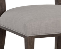 Sunpan Aurelia Dining Chair in Ash Grey and Linoso Ivory/Dark Brown and Linoso Light Grey