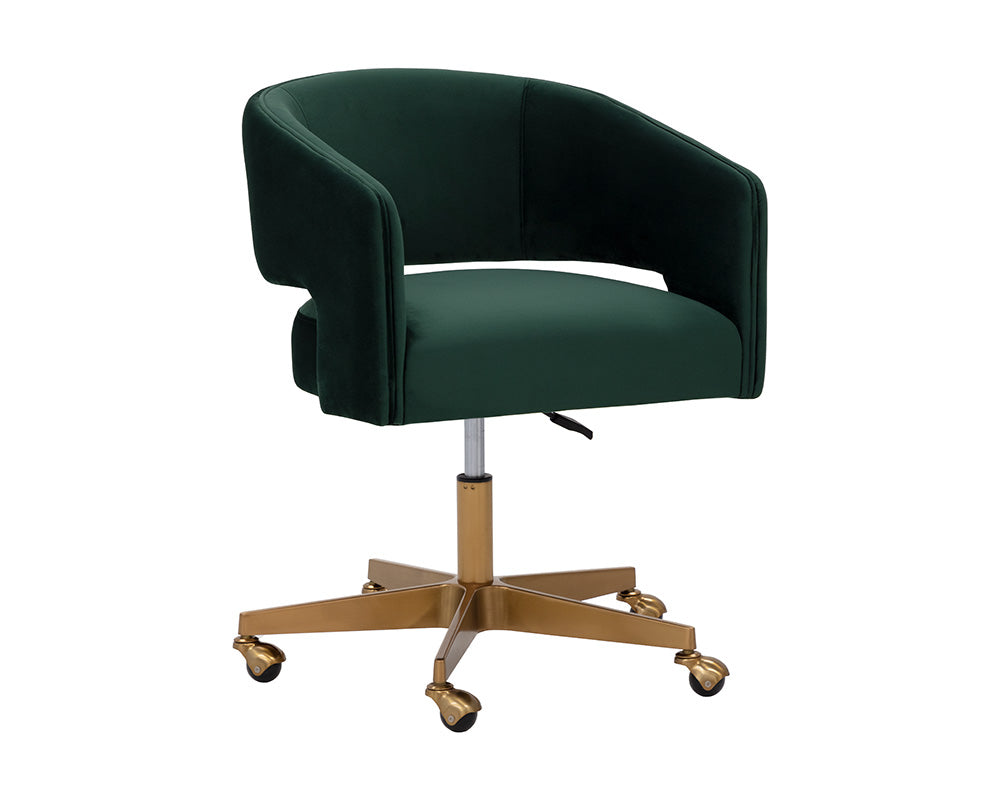 Sunpan Claren Office Chair in Deep Green Sky / Gold Sky