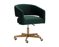 Sunpan Claren Office Chair in Deep Green Sky / Gold Sky