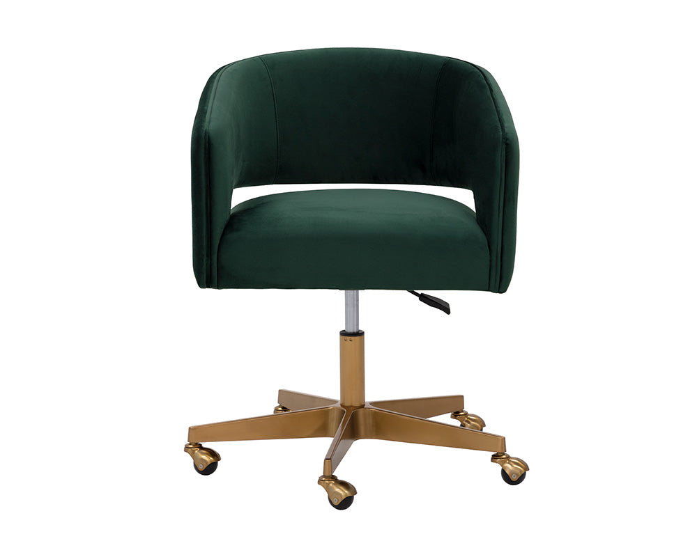 Sunpan Claren Office Chair in Deep Green Sky / Gold Sky