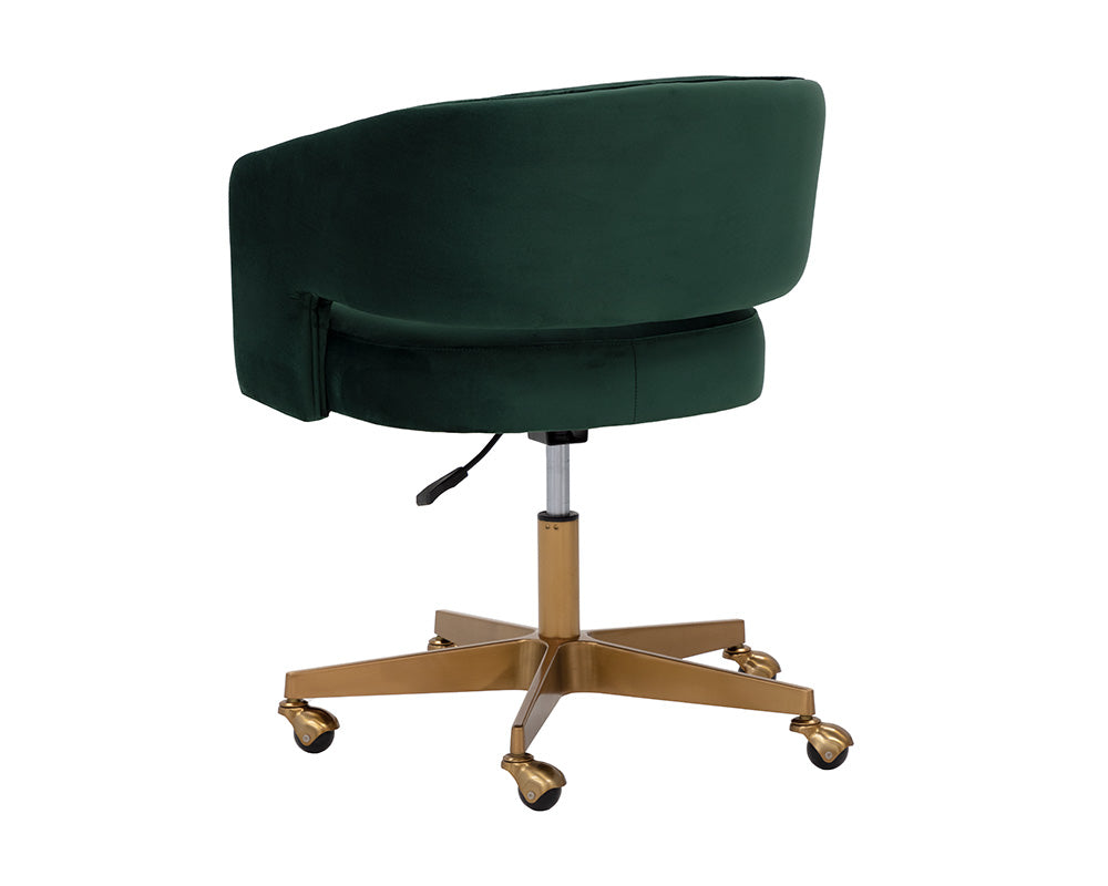 Sunpan Claren Office Chair in Deep Green Sky / Gold Sky
