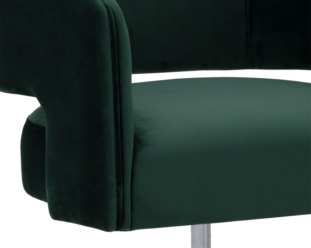 Sunpan Claren Office Chair in Deep Green Sky / Gold Sky