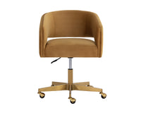 Sunpan Claren Office Chair in Deep Green Sky / Gold Sky