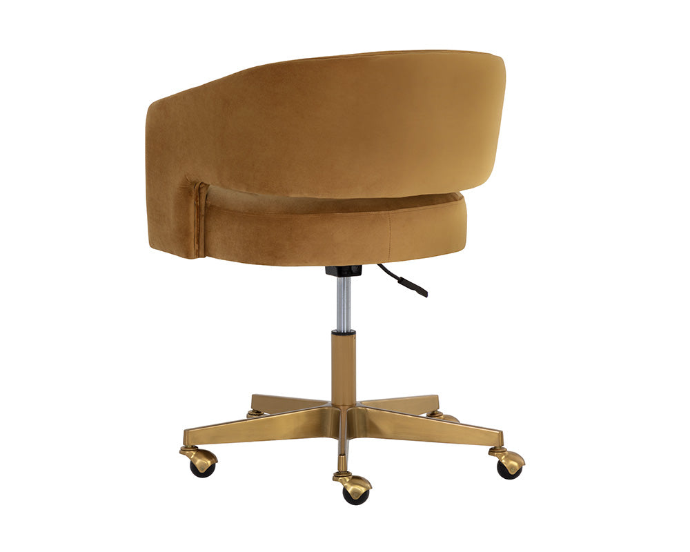 Sunpan Claren Office Chair in Deep Green Sky / Gold Sky