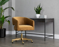 Sunpan Claren Office Chair in Deep Green Sky / Gold Sky