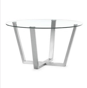 Zuo Modern Brush Dining Table Clear Glass