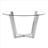 Zuo Modern Brush Dining Table Clear Glass