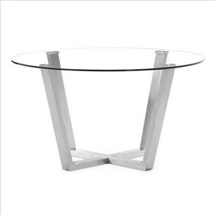 Zuo Modern Brush Dining Table Clear Glass