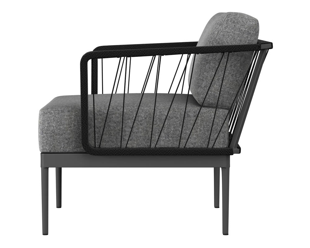 Sunpan Catania Armchair In Dark Grey and Copacabana Grey / Palazzo Taupe