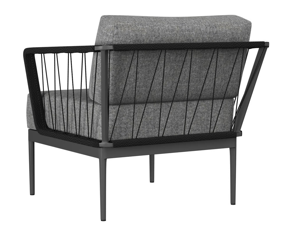 Sunpan Catania Armchair In Dark Grey and Copacabana Grey / Palazzo Taupe