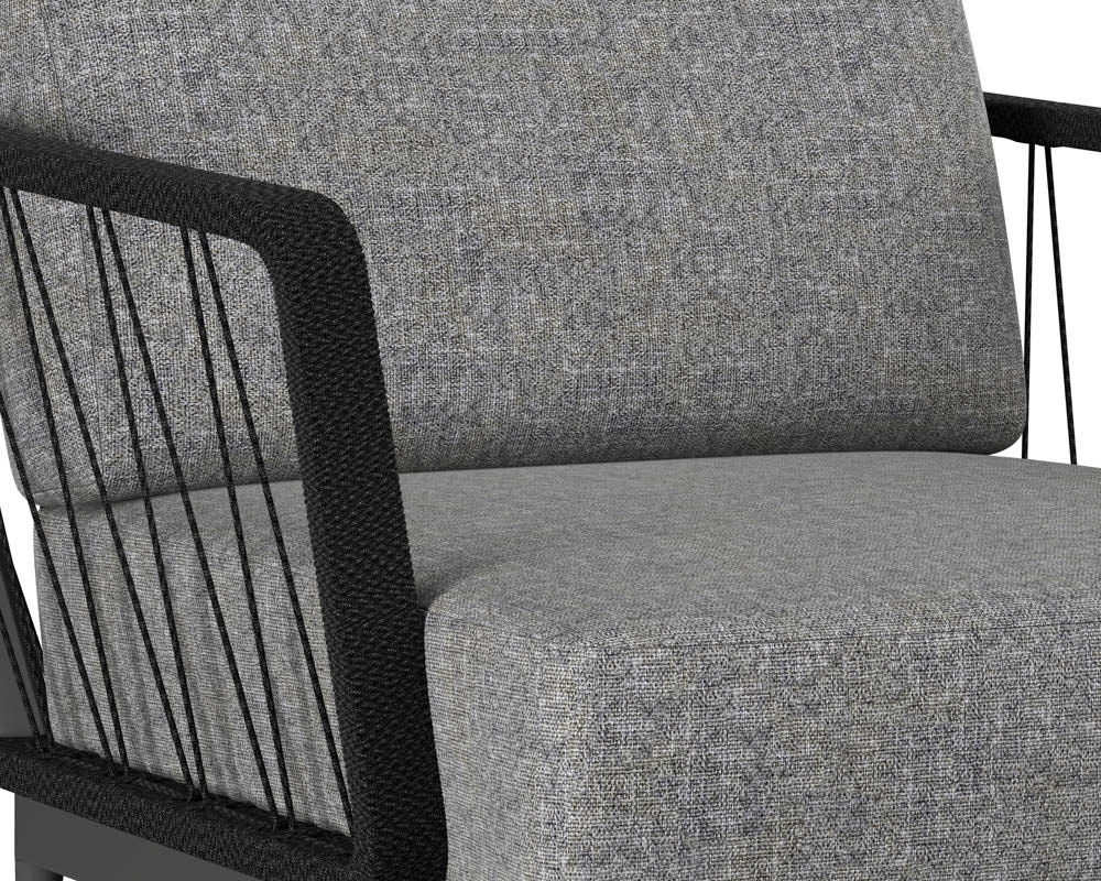 Sunpan Catania Armchair In Dark Grey and Copacabana Grey / Palazzo Taupe