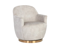 Sunpan Casey Swivel Lounge Chair in Nono Cream/  Petrol / Shitake