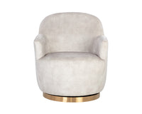 Sunpan Casey Swivel Lounge Chair in Nono Cream/  Petrol / Shitake