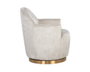 Sunpan Casey Swivel Lounge Chair in Nono Cream/  Petrol / Shitake