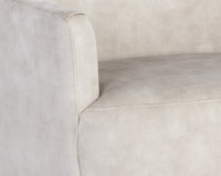 Sunpan Casey Swivel Lounge Chair in Nono Cream/  Petrol / Shitake