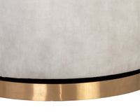 Sunpan Casey Swivel Lounge Chair in Nono Cream/  Petrol / Shitake