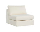 Sunpan Cascade Swivel Armless Chair In Liv Dove/Indigo/Pearl/Wicker