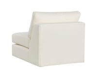 Sunpan Cascade Swivel Armless Chair In Liv Dove/Indigo/Pearl/Wicker