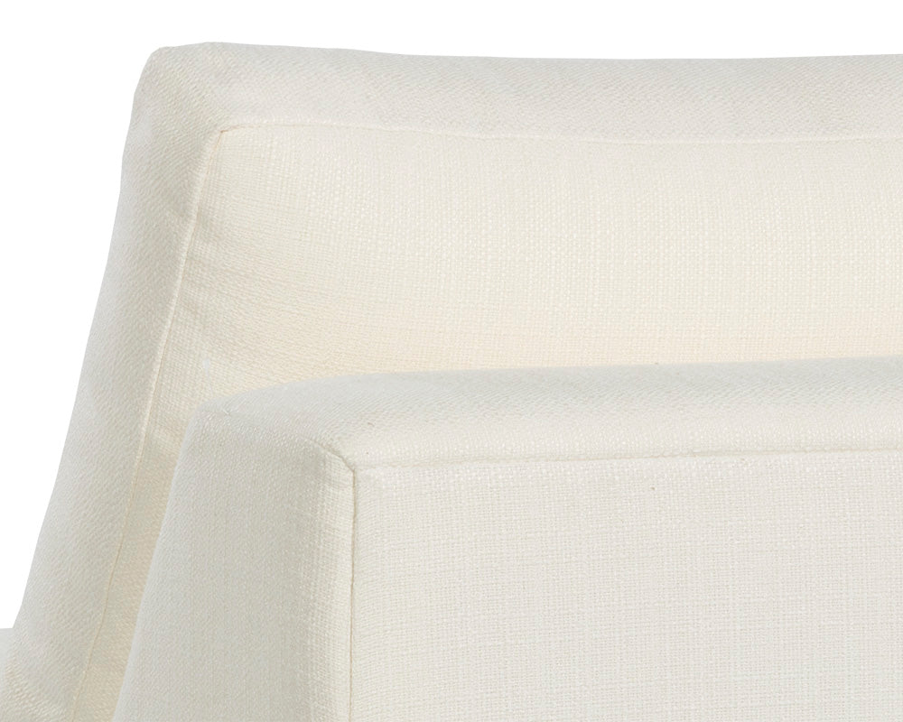 Sunpan Cascade Swivel Armless Chair In Liv Dove/Indigo/Pearl/Wicker