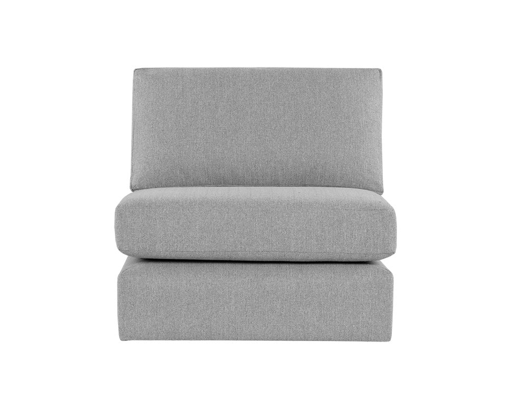 Sunpan Cascade Swivel Armless Chair In Liv Dove/Indigo/Pearl/Wicker