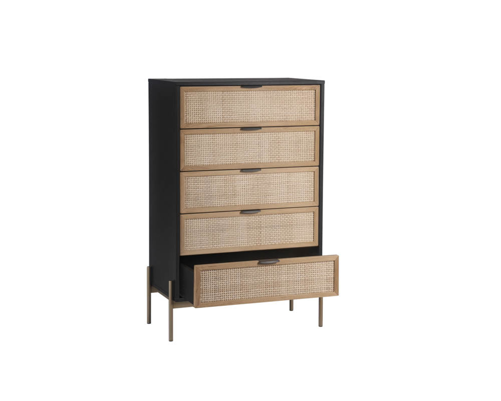 Sunpan Avida Chest in Gold and Black/Natural